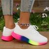 Кроссовки Rainbow Sole женские, размер плюс 43, сетчатая дышащая платформа, спортивная обувь, женская нескользящая обувь для тенниса на шнуровке, Zapatos Mujer
