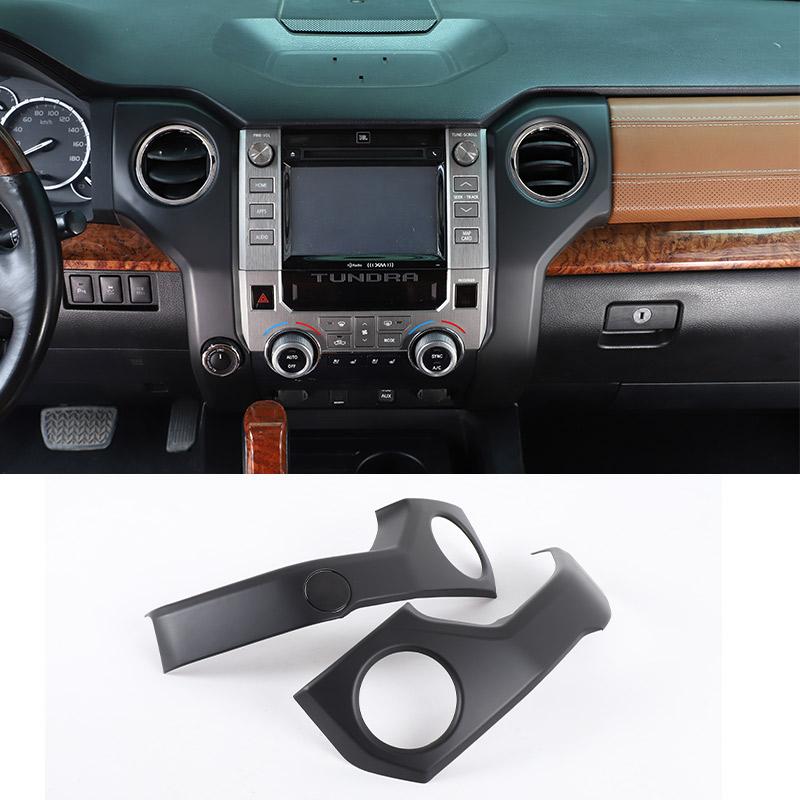 Черный ABS Для Toyota Tundra 2014-2020 Автомобиль Центральная консоль Кондиционер Воздуховыпуск Рамка накладка наклейка Автоаксессуары
