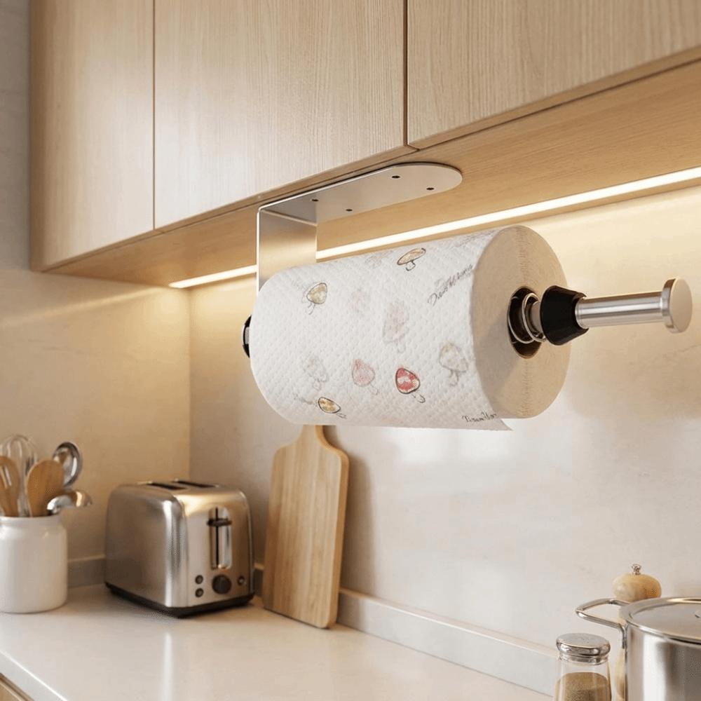 Adhesive Wall Mount Paper Towel Holder Punch-Free Roll Paper Dispenser  Bathroom