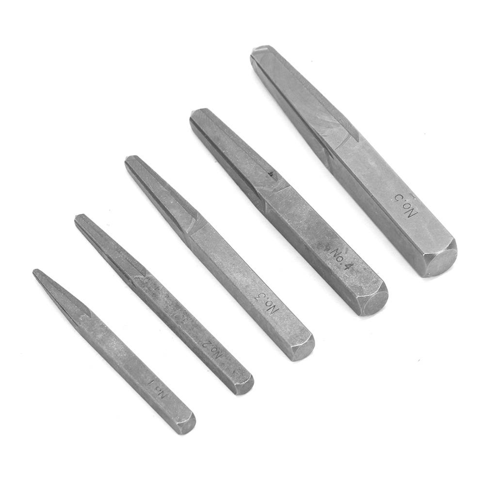 5 Pcs M4-M18 Easy Out Bolt Extractor Set Bolt Removal Tool for Broken Bolt Thread Repair