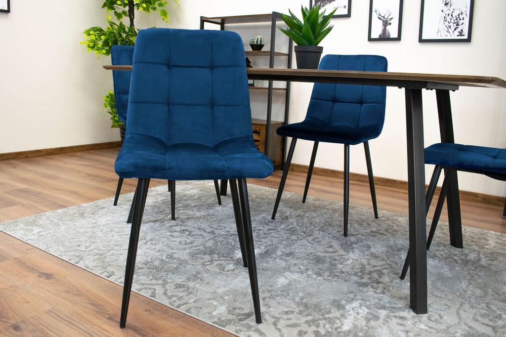 KARA chair - navy blue velvet x 2