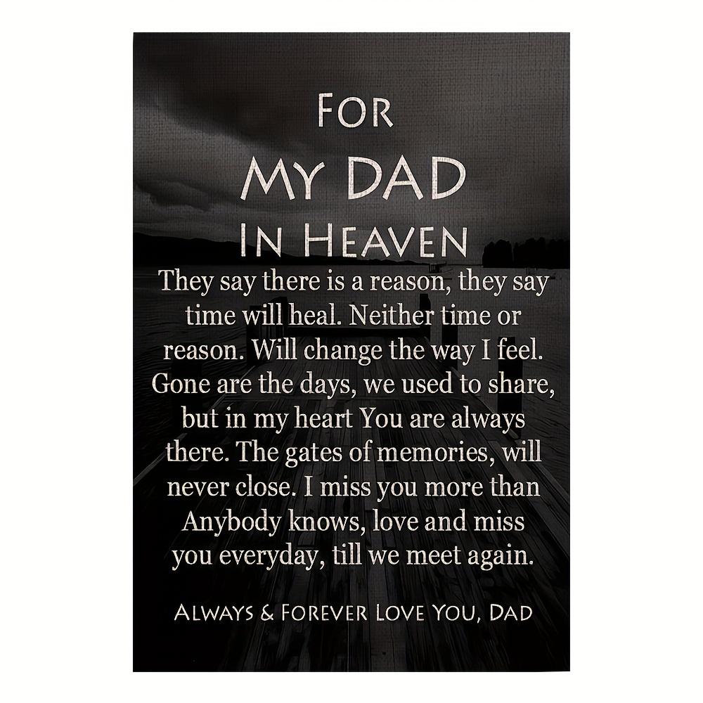 1pc Memorial Garden Flag for Dad in Heaven - Double-Sided Burlap, 12x18 Inch, Grave Outdoor Decor