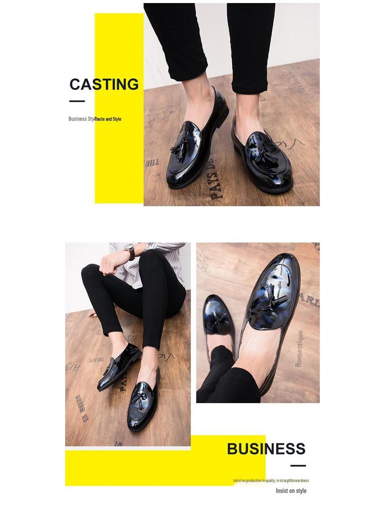 Мужские весенние кожаные слипоны в британском стиле, размер 47