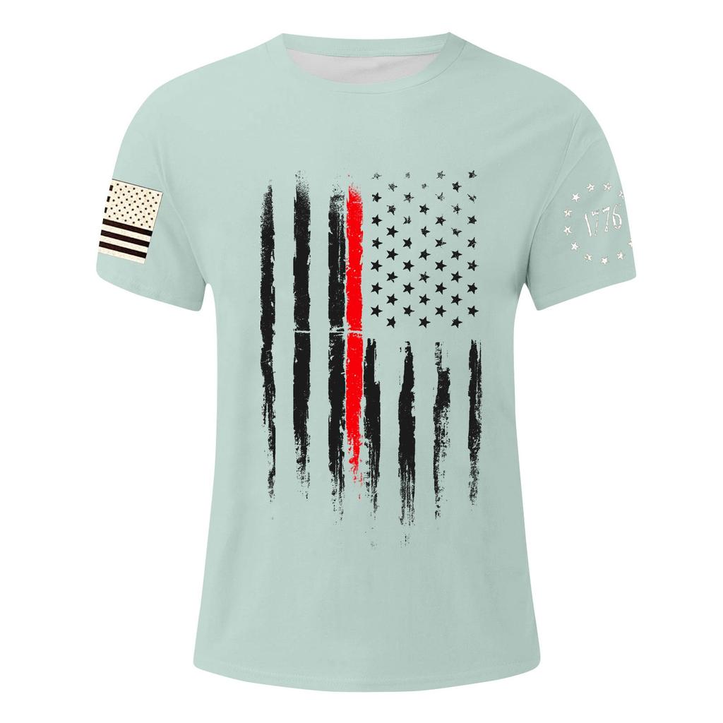 Men's Independence Day Printed T-Shirt Men's Loose Casual Short Sleeve Top