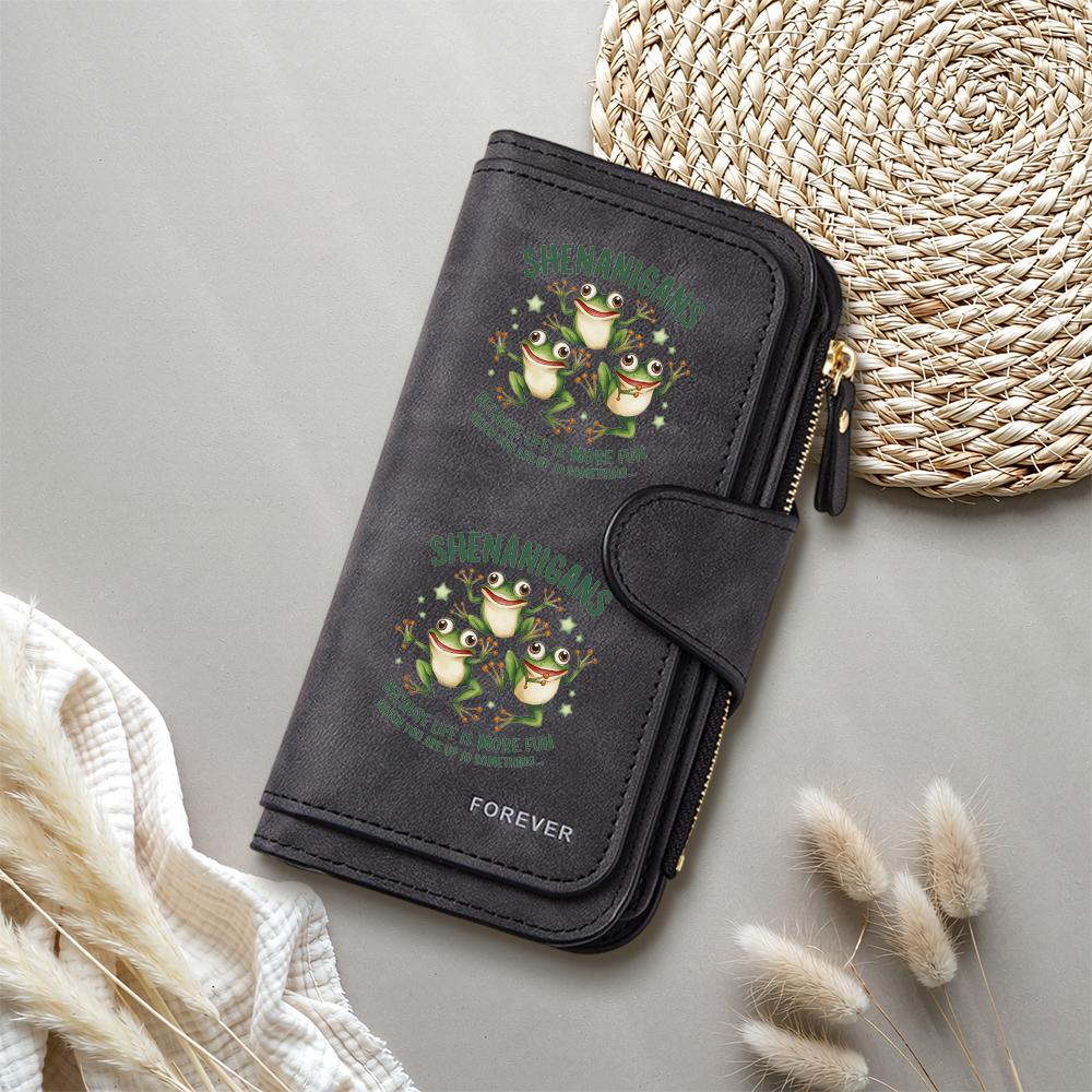 Cute Frog Print Women Wallet Fashion Long Card Holder Purse