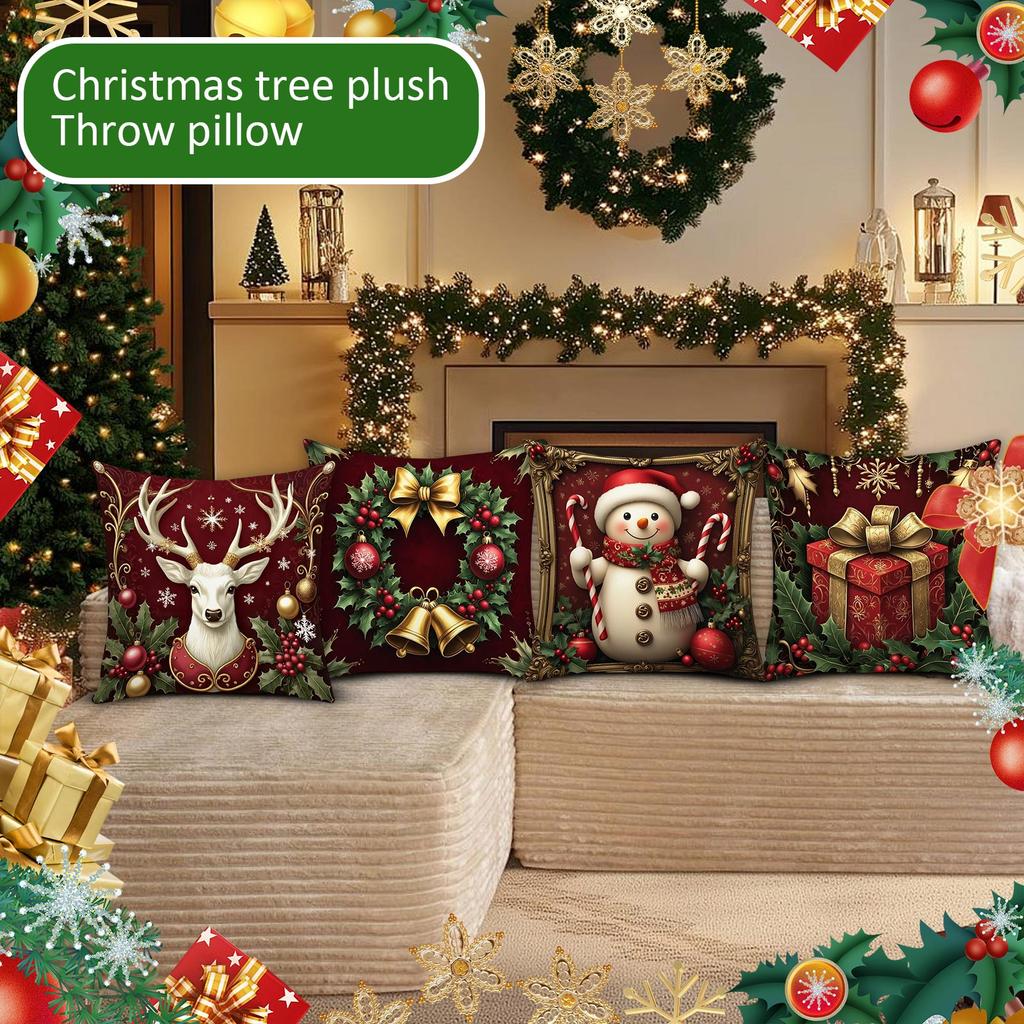 Christmas Pillow Cover Christmas Tree Plush Pillow Cover Pillow