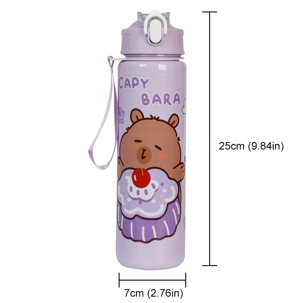 700 мл портативная бутылка для питья Capybara с трубочкой и ручкой дорожная кружка для воды Kawaii бутылка для воды для мальчиков и девочек ежедневного использования