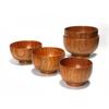 Handmade Wood Bowl for Rice Soup Sauce Dipping Wooden Dinnerware Unbreakable Round Wooden Bowls 7 Size Assorted