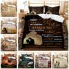 Postcard Letter Cover Handwriting Three-piece 3D Digital Printing Quilt Cover Bedding Kit