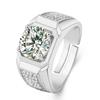 European And American Fashionable Men 'S Large Diamond Ring Foreign Trade Open Adjustment Ring Cross -Border Diamond Accessories