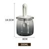 ZASA 300ml Glass Condiment Jar, Sliding, Expandable, Airtight Storage, Spoon Included, Light-Dampening, Transparent, Condiment Storage Container, Airt