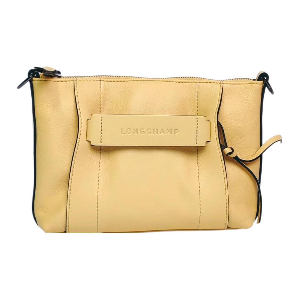 Longchamp 3D Embossed Logo Solid Color Zipper Tote Bag Women tote bags Yellow 10199HCVA81
