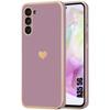 Design Case - Booling - for Samsung Galaxy A35 5G - Soft Silicone - Heart Pattern - Luxury Purple