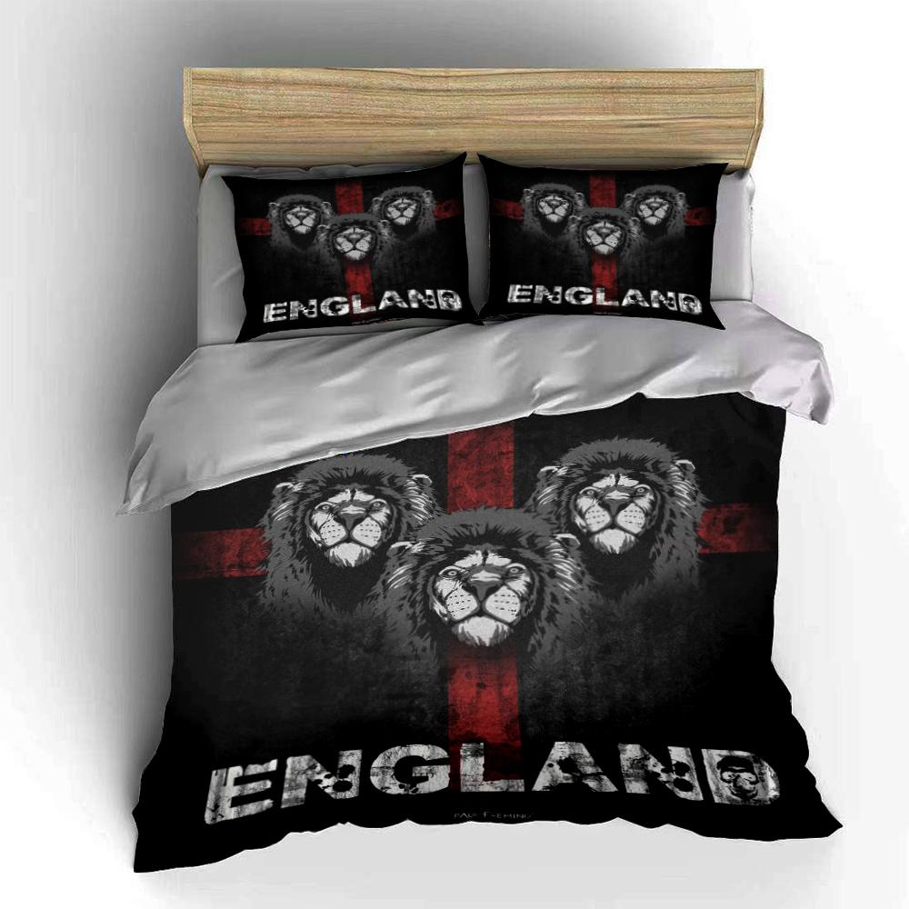 England Lion Flag Bedding Set Bedding set (1 duvet cover, 2 pillowcases, duvet not included)