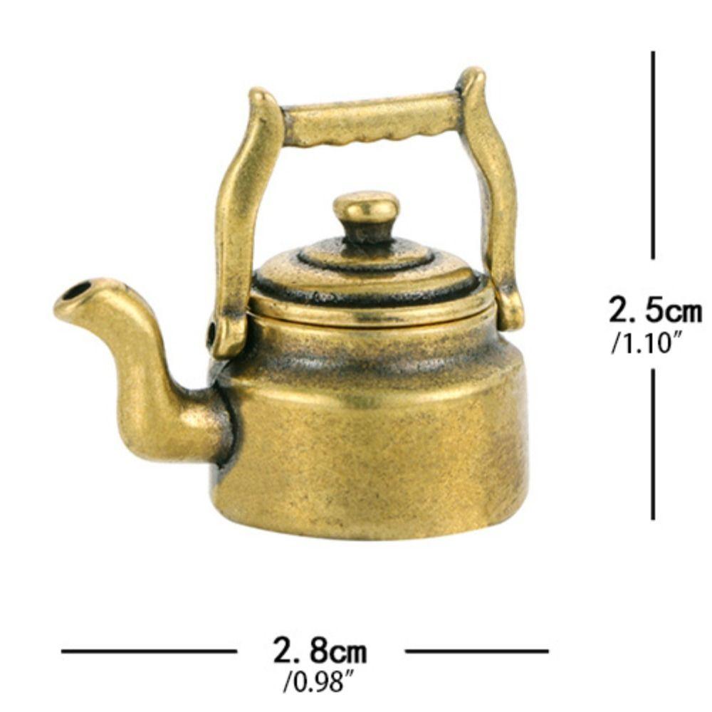 Teapot Teapot Miniatures Brass Brass Kettle Desk Ornament Pocket Teapot Desktop