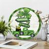 Деревянный 1 шт 8x8 дюймов Wood St. Знак в виде венка ко Дню Святого Патрика, круглый знак в виде венка, подвесной знак ко Дню Святого Патрика для двери, стены, дома, комнаты, фермерского дома, улицы
