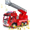 Fire Truck Ladder Fire Emergency Fire Ladder Fire Model Rescue Working LED Car Bending Ladder Automatically Gift Vehicle Fire Toy, Truck, Vehicle,