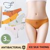 3 PCS Ice Silk Seamless Mid Waist Sexy Thong Women Quick Dry Women's Panties Antibacterial Cotton Crotch Sexy Lingerie