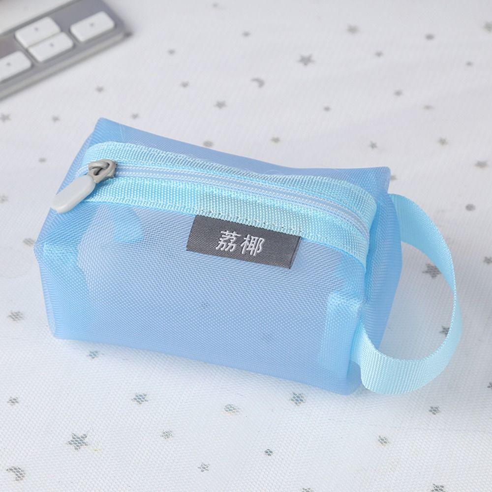 Большая вместительная квадратная сетчатая косметичка, дышащая, сумки для ключей, многоцелевой чехол для хранения