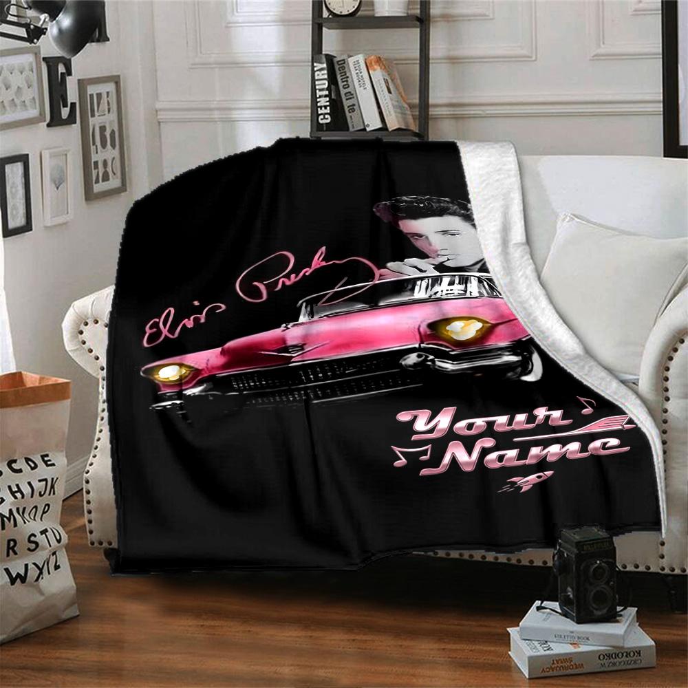 Elvis Presley Personalized Text Blanket Multi-purpose Customizable Blanket Comfortable Suitable for Home Decor Chair Bed Picnics All-Season Use