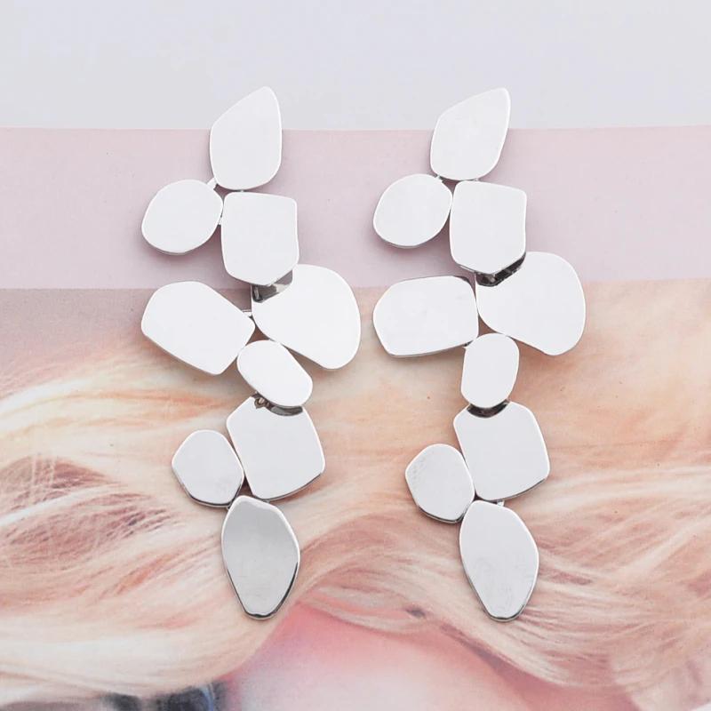 Длинные преувеличенные висячие серьги для женщин, многослойные металлические подвески неправильной формы, серьги-подвески pendientes mujer 2024