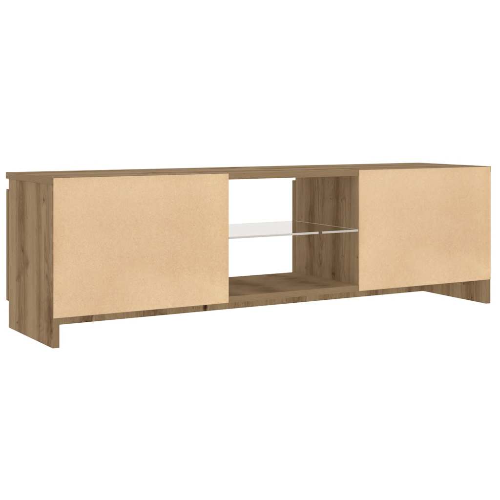 TV Stand with LED Lights Artisan Oak 120 x 30 x 36 cm