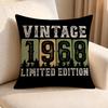 Art New Vintage  Cushion Cover Linen AntiMite Antibacterial Cushion Cover Invisible Zipper Sofa Decor