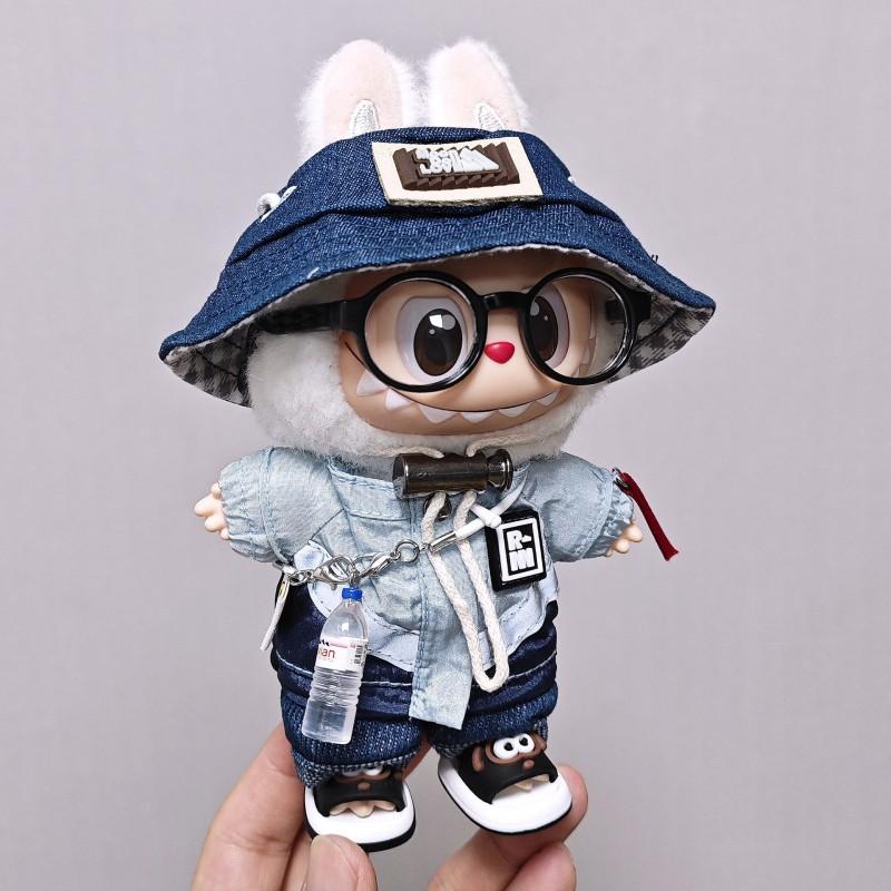 17cm Labubu Doll Outfit Set Sportswear Tracksuit With Hat Water Bottle Accessory Glasses 5 Or 6 Pieces