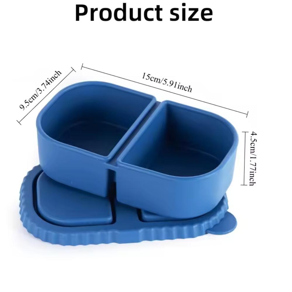 Reusable Silicone Snack Containers with Lids Mini Containers 2 Compartments Portable Food Storage Box for Picnic Tools Box