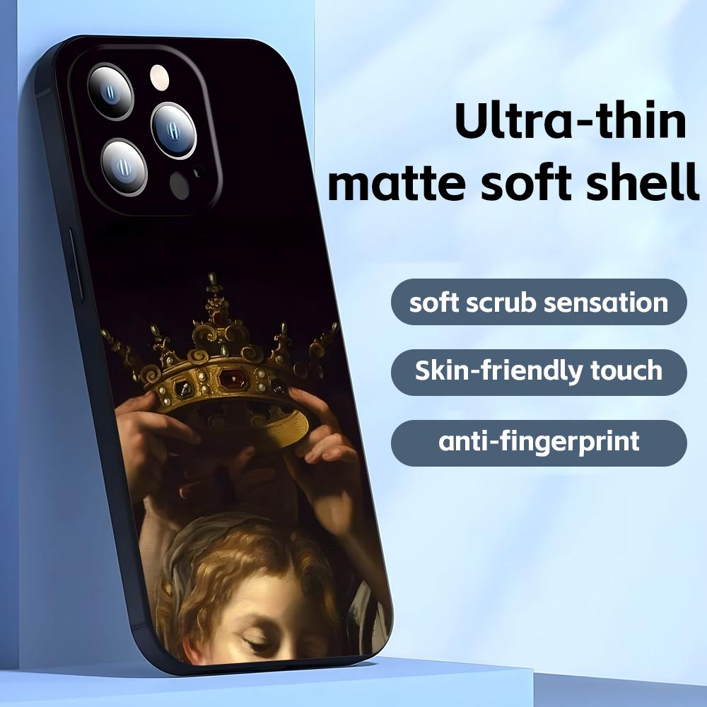 Renaissance Art Paintings Phone Case For iPhone17 16 16e 15 14 13 12 11 Plus Mini Pro Max Soft black Shockproof Cover