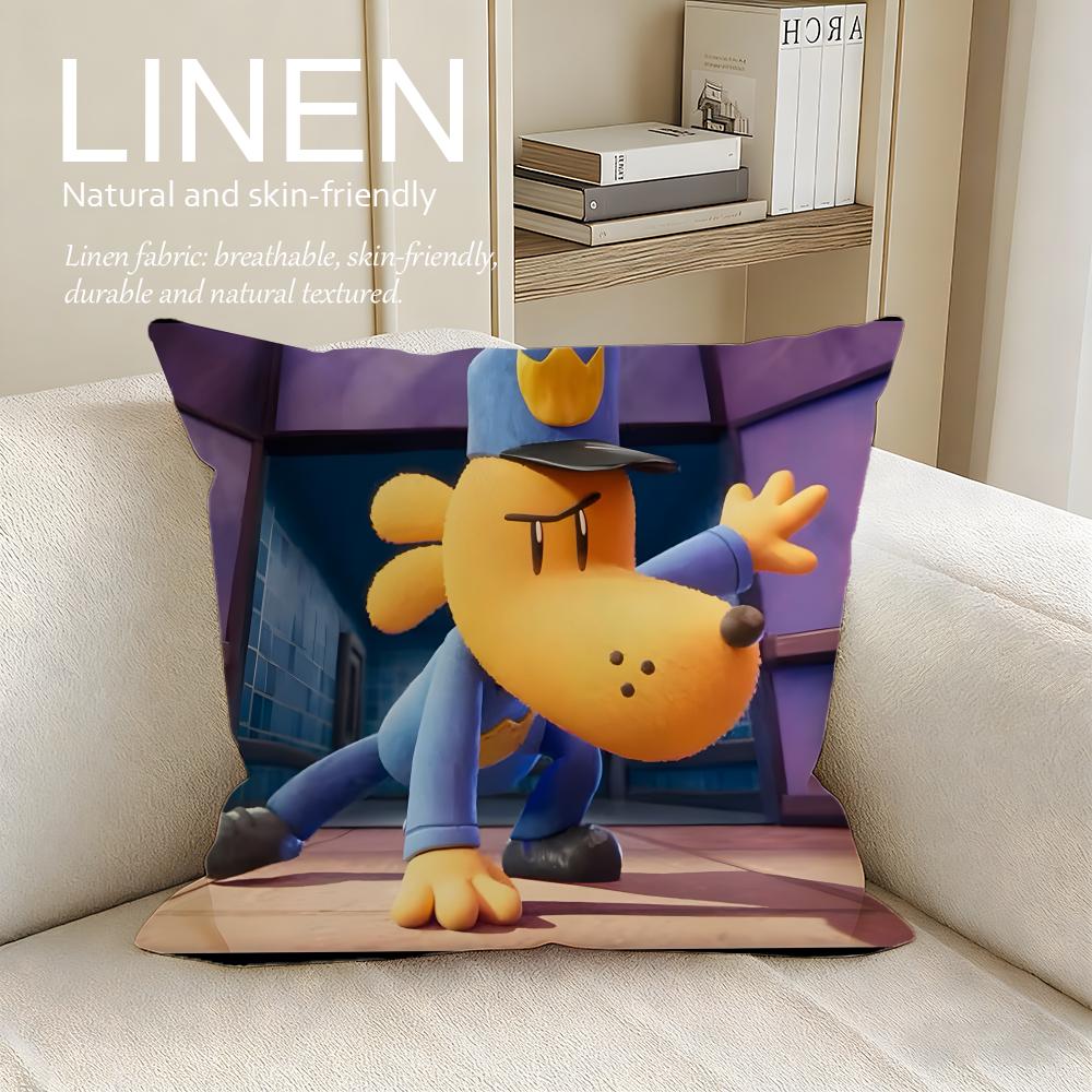 Animation Dog Man Cushion Cover Pillowcase Set Pcs x x Breathable Washable Sofa Cushion Cover