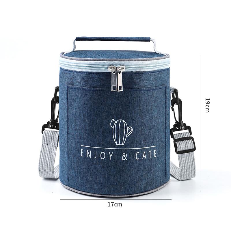 Круглая изолированная сумка для ланча, изолированная сумка, большая тяжелая алюминиевая фольга, портативная сумка для бенто, рабочая сумка, сумка для ланча