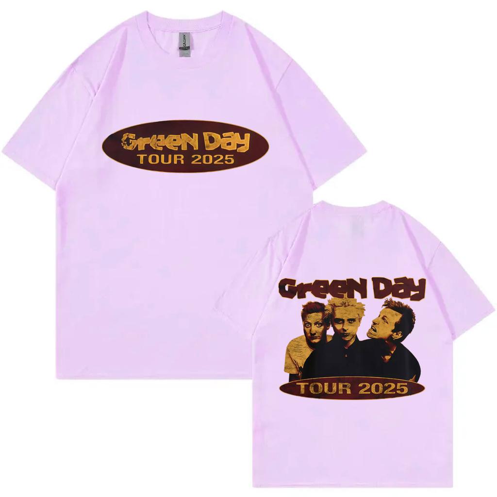 Rock Band Green Day Tour 2025 Graphic T Shirts Fashion Vintage Short Sleeve Tshirt Men Women Casual Cotton Tshirts Streetwear