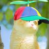 Detachable Pet Propeller Hat Sunproof Dogs Helicopter Top Hat Colorful Dog Baseball Cap  Outdoor