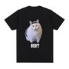 Cat Saying Huh? Funny Meme T-shirt Men Women Breathable Short Sleeve Oversized T Shirts Fashion Harajuku Tee Shirt