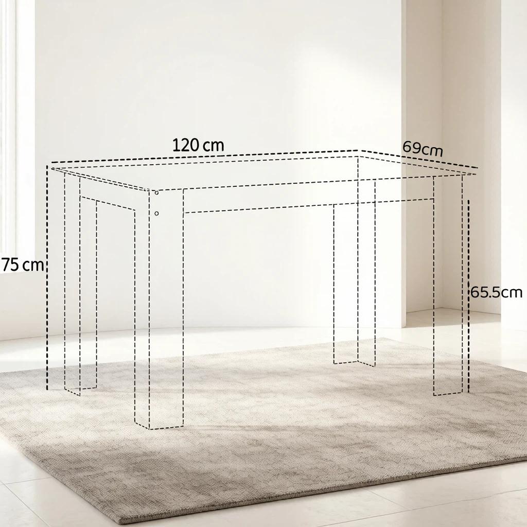 Elegant dining area table, Modern dining table with central design, Versatile living room table (only with dining table)
