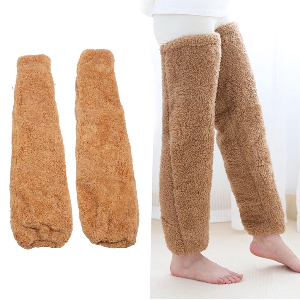 Зимние пушистые носки выше колена для дома, мягкие, толстые, дышащие, плюшевые чулки, гетры