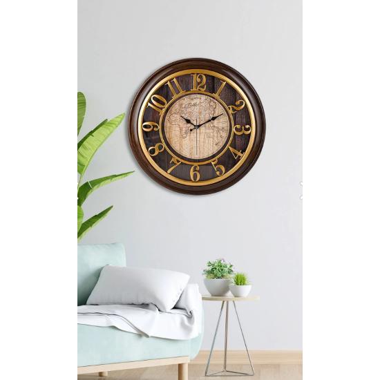 46 см деревянный вид 3D тиснением плавные секунды бесшумный механизм декоративные настенные часы подарок