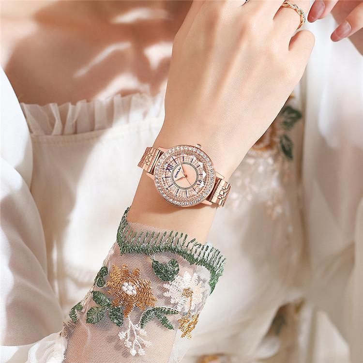 CRRJU Новые женские часы со стальным ремешком и бриллиантами, модные деловые часы