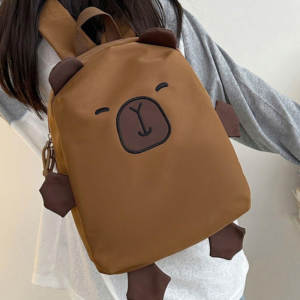 Рюкзак в корейском стиле с капибарой, большой вместимости, мультяшный, для студентов, для книг, для улицы