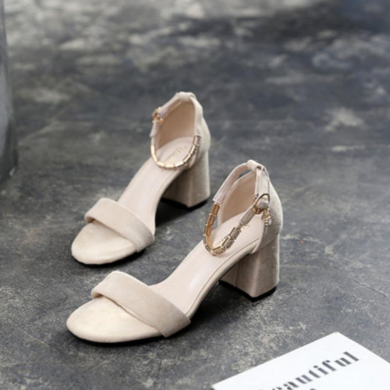 Модные и универсальные туфли на высоком каблуке, толстые каблуки, босоножки с открытым носком, легкая рабочая обувь для женщин