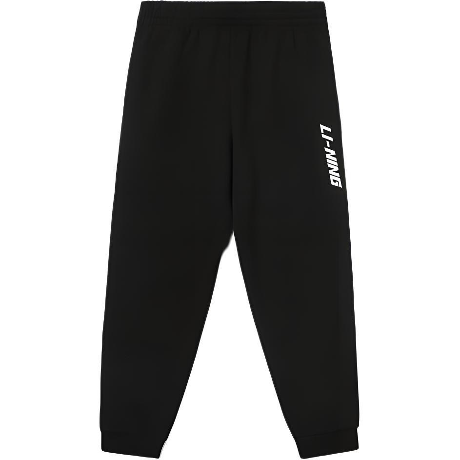 Мужские спортивные штаны Li Ning Sports Fashion Series с принтом логотипа и манжетами, черные AKLR469-1