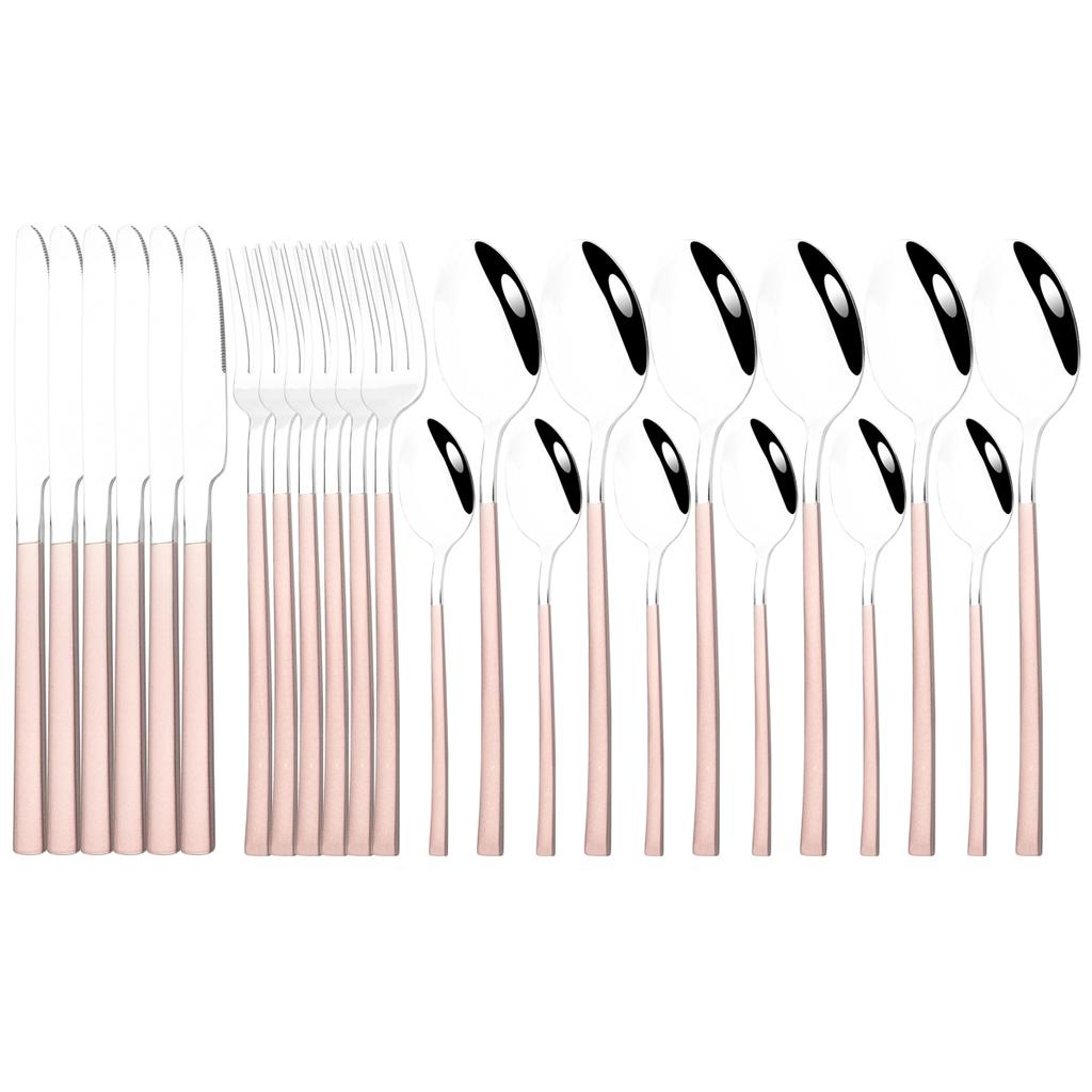 Набор столовых приборов из нержавеющей стали, 24 шт., ножи, вилка, ложка, ужин, посуда, вечерние кухонные столовые приборы, набор столового серебра