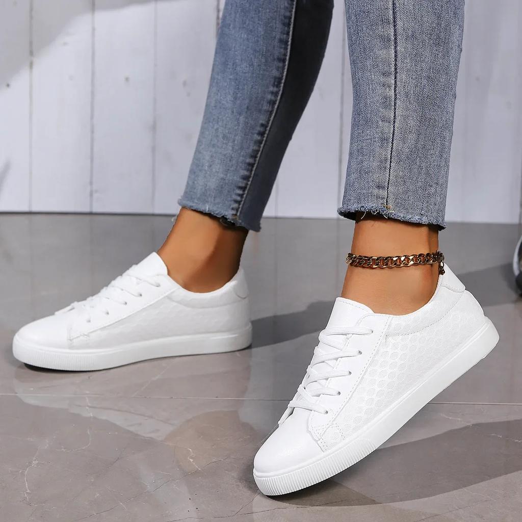 Little White Shoes for Women  New Spring Version Lace-up Casual Shos Ladies Comfort Non-slip Flats Woman Sneakers Zapatillas