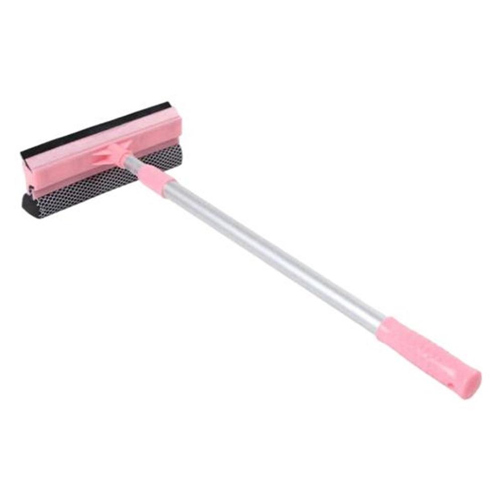 Window Cleaner with Retractable Handle Glass Doors Mirrors Natural Rubber Scraper Adjustable Length Window Wiper