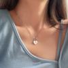 S925 Sterling Silver Necklace Super Flash Love Pendant Personalized Clavicle Chain Ot Buckle Designer Style Flash Sand Heart-shaped Necklace Necklace