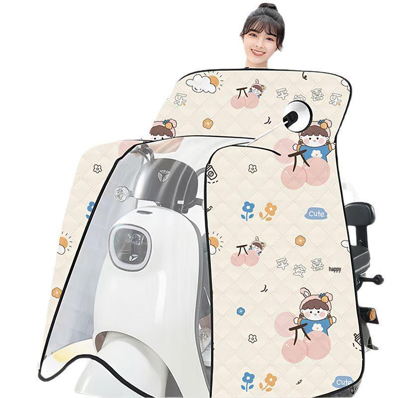 Electric Vehicle Windshield Summer Sunscreen Poncho – Windproof Sunshade for Battery Motorcycles