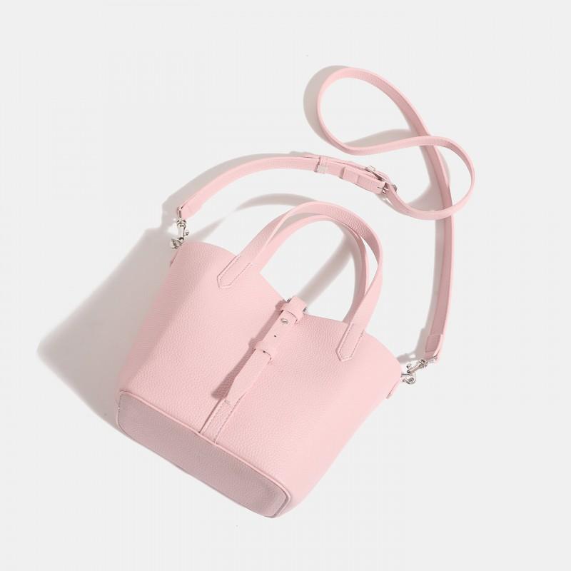 Minimalist Womens Bucket Bag Small PU Handbag With Drawstring Daily Commute Casual Use