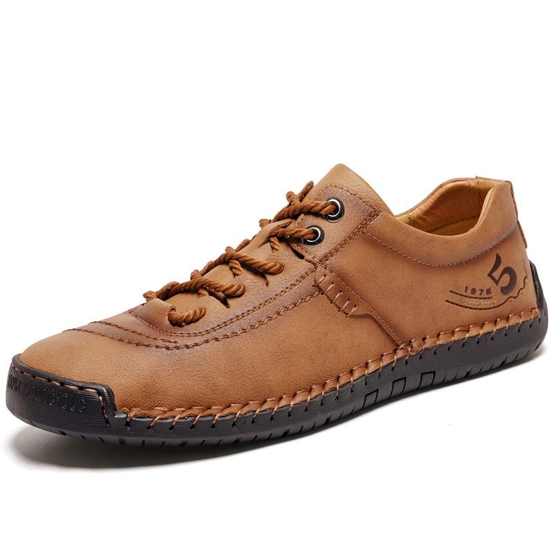Мужская обувь большого размера спортивная летняя летняя дышащая мужская повседневная кожаная обувь большого размера ручной работы подошвы повседневная обувь