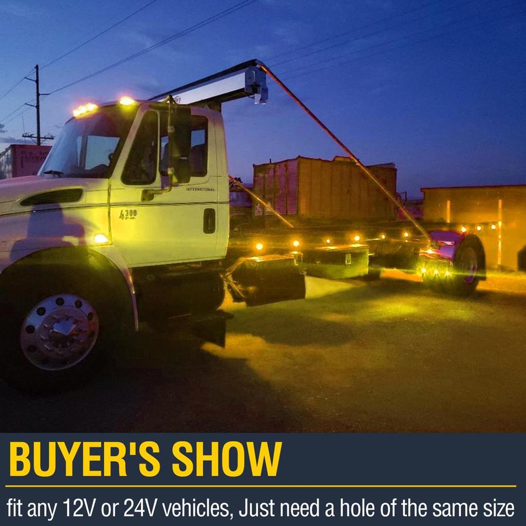 Янтарный светодиодный боковой габаритный фонарь, водонепроницаемый внешний индикатор грузовика, 4 шт., для лодочных прицепов, кемперов, габаритных фонарей, аксессуары